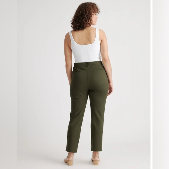 QUINCE Ultra-Stretch Ponte Straight Leg 4-Pocket Pants Olive Green Sz M - Picture 13 of 15